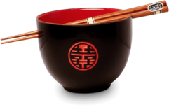 SOBAKOM MET CHOPSTICKS ZWART MET ROOD