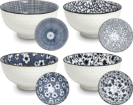 KOMMENSET 4PCS BLAUW PATROON MIX