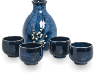 SAKE SET HANA BLAUW 5PCS