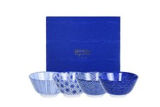 TOKYO DESIGN STUDIO - NIPPON BLUE -  RICE BOWL GIFTBOX 4PCS 12X6,4CM 300ML
