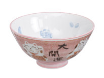 TOKYO DESIGN STUDIO - Kawaii Rice Bowls 11.3x5.8cm 300ml Bowl Cat Neko Pink HR40/4 5/80