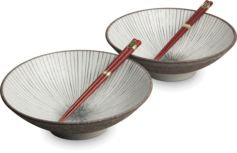 EDO JAPAN - JAPANSE SCHALEN SET SHIMA O/24,5 CM|H7,5 CM