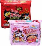 SAMYANG HOT CHICKEN RAMEN 2XSPICY RAMEN (5 PACK) + CARBONARA (5 PACK)  HALAL