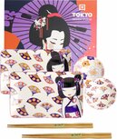 TOKYO DESIGN STUDIO- Kawaii Maiko Sushi Plate Giftset Set4 w/Chopsticks