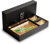 Sushi Servies Set - Edo Japan - Made in Japan - 6-Delig - 2 Persoons - Hoogwaardige kwaliteit - Verpakt in Giftbox - Perfect voor uit of als cadeau!