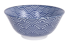 TOKYO DESIGN STUDIO - Nippon Blue Tayo Bowl 15.2x6.7cm 500ml Wave TN-02/A 6/48