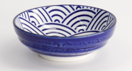 Nippon Blue Dish 9.5x3cm Wave B 15601 12/144