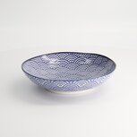 TOKYO DESIGN STUDIO - Nippon Blue Pasta Plate 21x5.2cm Wave YW-07/A 6/36