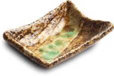 EDO JAPAN - Sausschaaltje bruin/groen 10 x 7 cm | H3 cm