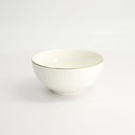 TOKYO DESIGN STUDIO - Nippon White Gold Rim Bowl 15x7cm 550ml Lines 6/36