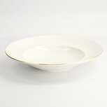 TOKYO DESIGN STUDIO - Nippon White Gold Rim Deep Plate 25.8x5cm 300ml Lines 3/24