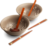 EDO JAPAN - RAMENBOWLSET ANEMOON TAUPE O22 CM/H9CM - 2 PERS