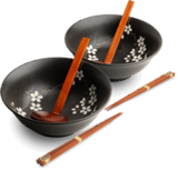 EDO JAPAN - RAMENBOWLSET ANEMOON ZWART O22 CM/H9CM - 2 PERS