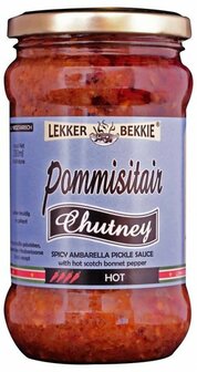 LEKKER BEKKIE POMMISITAIR CHUTNEY HOT 290 ML