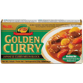 S&amp;B GOLDEN CURRY MEDIUM HOT 220 GR