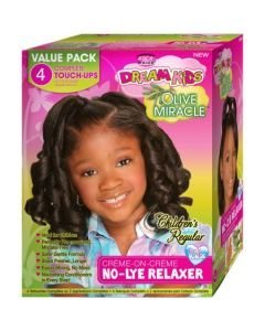 AFRICAN PRIDE - DREAM KIDS OLIVE MIRACLE - RELAXER KIT REGULAR 4 TOUCH UP