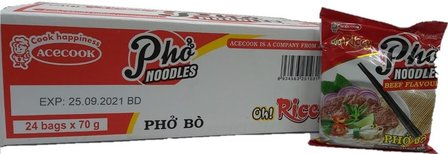 OH RICEY PHO BO/ PHO NOODLES BEEF 24X70GR