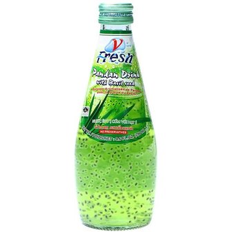 V-FRESH PANDAN DRINK WITH BASIL SEED 290ML