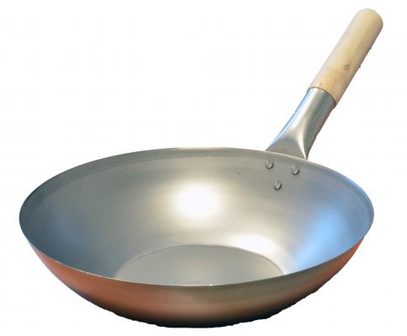 IRON WOK PLAT/HANDLE 14&quot;X8CM