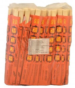 BAMBOO CHOPSTICK W/RED BAG 100PAIRS