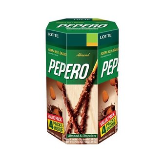 (LOTTE) PEPERO ALMOND CHOCOLATE STICKS MULTI PACK