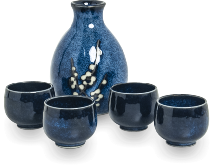 SAKE SET HANA BLAUW 5PCS