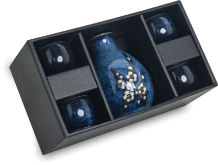 EDO JAPAN - SAKE SET HANA BLAUW 5PCS