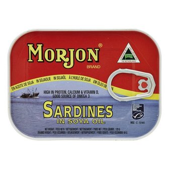 MORJON SARDINES IN SOYA OIL 120GR