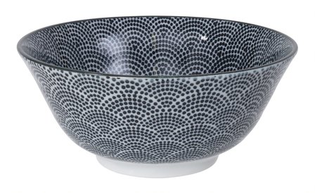 NIPPON BLACK TAYO BOWL 15.2X6.7CM DOTS