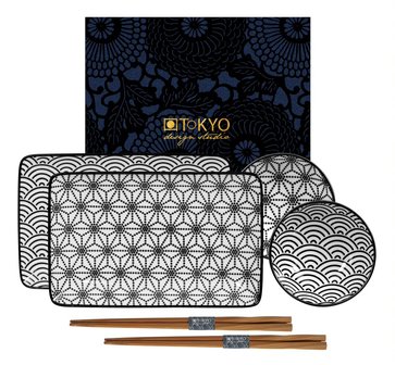 NIPPON BLACK SUSHI PLATE SET