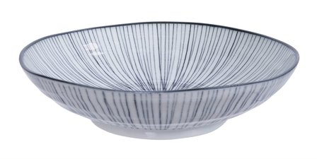 NIPPON BLACK PASTA PLATE 21X5.2CM LINES