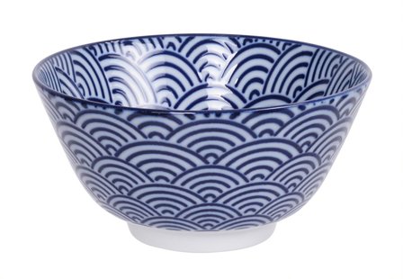 NIPPON BLUE RICE BOWL 12X6.4CM WAVE