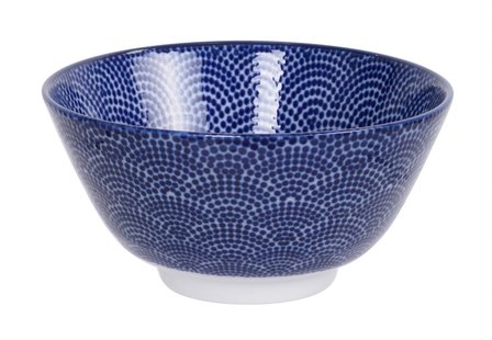 NIPPON BLUE RICE BOWL 12X6.4CM DOTS