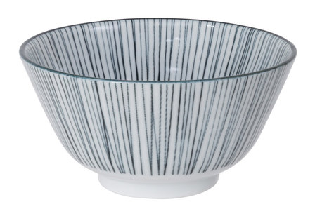 TOKYO DESIGN STUDIO-  NIPPON BLACK RICE BOWL 12X6.4CM 300ML LINES