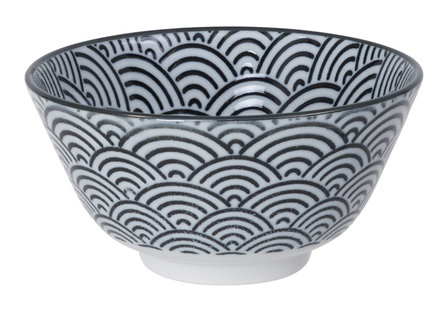 TOKYO DESIGN STUDIO-  NIPPON BLACK RICE BOWL 12X6.4CM 300ML WAVE