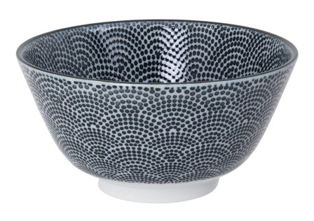 TOKYO DESIGN STUDIO-  NIPPON BLACK RICE BOWL 12.6X6.4CM DOTS