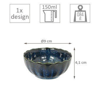 TOKYO DESIGN STUDIO - COBALT BLUE 9X4.1CM 150ML MINI BOWL