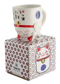 TOKYO DESIGN STUDIO - KAWAII LUCKY CAT MUG BLUE 8,5X9,8CM 350ML