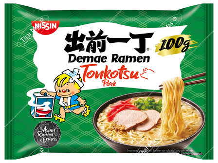 NISSIN INSTANT DEMAE RAMEN NOODLE PORK TONKOTSU 100GR