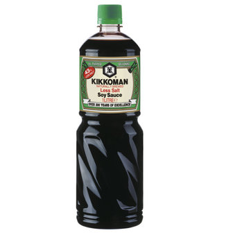 KIKKOMAN LESS SALT SOY SAUCE 1 LITER