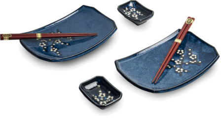 EDO JAPAN  - SUSHI SET HANA BLAUW 22X14CM|H3CM 6PCS