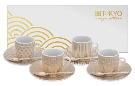 TOKYO DESIGN STUDIO - NIPPON GOLD ESPRESSO SET 12pcs 80ml 