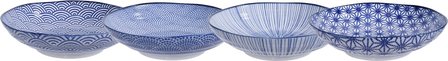 TOKYO DESIGN STUDIO -   NIPPON BLUE PASTA PLATE 21X5,2CM ASSORTED 4pcs