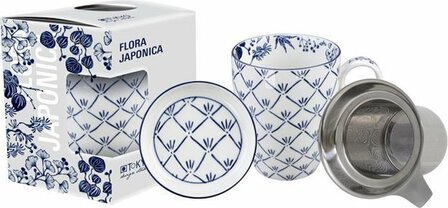 TOKYO DESIGN STUDIO-FLORA JAPONICA MUG GIFTBOX MAPLE W/STRAINER AND TEA TIP 380ML