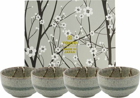 TOKYO DESIGN STUDIO- GREY SOSHUN BOWL SET 4PCS 13X7CM 550ML