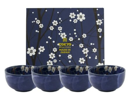 TOKYO DESIGN STUDIO- SAKURA  BLUE BOWL SET 4PCS 13X7CM 550ML