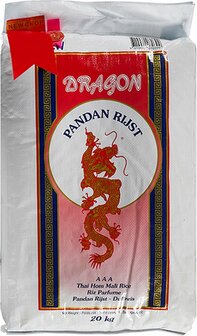 DRAGON PANDAN RIJST - 20KG - AAA THAI HOM MALI RICE