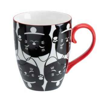 TOKYO DESIGN STUDIO - KAWAII LUCKY CAT MUG W/GIFTBOX BLACK CAT