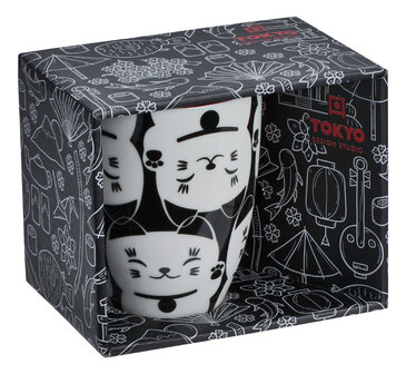 TOKYO DESIGN STUDIO - KAWAII LUCKY CAT MUG W/GIFTBOX WHITE CAT