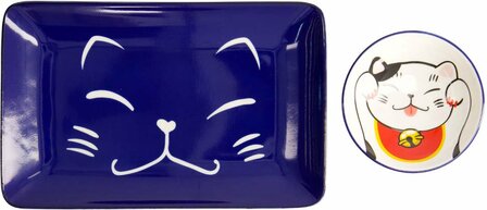 Tokyo Design Studio - Kawaii - Lucky Cat - Sushi Set - 6-delig - 2 Persoons